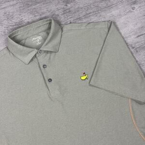 Masters Tech Performance Augusta National Men Sz XL Polo Shirt Gray Preppy EUC